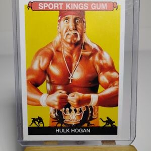 SPORT KINGS GUM Wrestling Card - Yellow Hulk Hogan Artwork